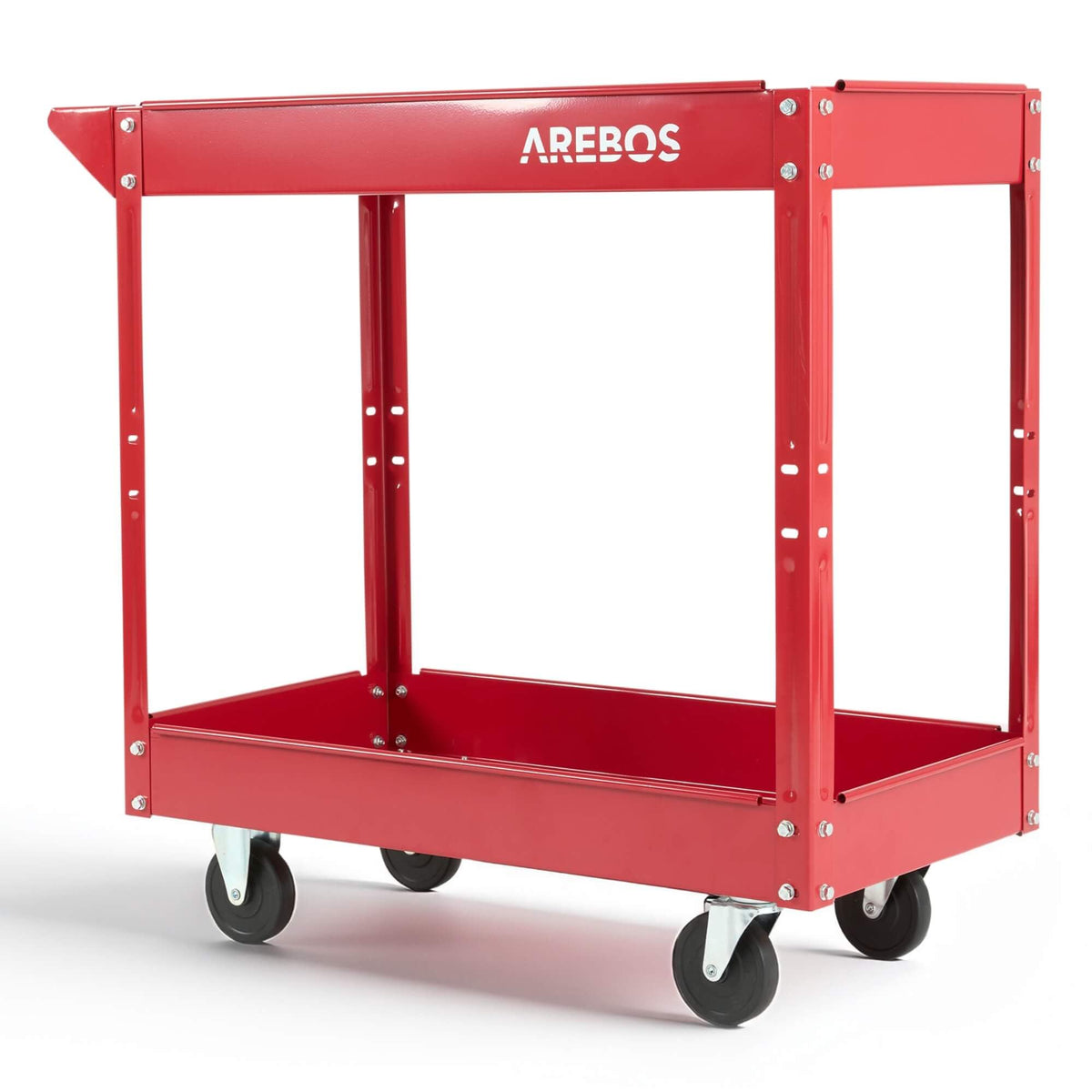 Arebos Werkstatt-Rollwagen | Montagewagen mit 2 Ablagefächern