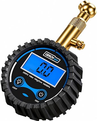 GERCHWAY Digitaler Reifendruckprüfer 0–14 bar, Luftdruckprüfer für Auto