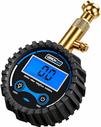 GERCHWAY Digitaler Reifendruckprüfer 0–14 bar, Luftdruckprüfer für Auto