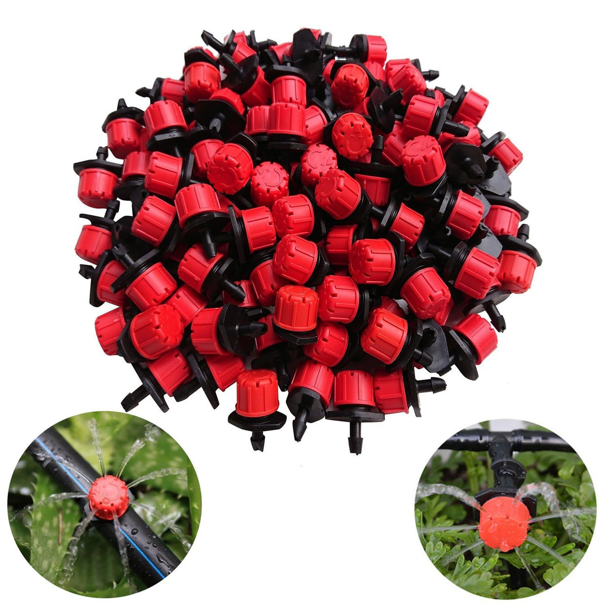 Kalolary 100Pcs Bewässerung Tropfer Sprinkler, Micro Tropfer Bewässerungs