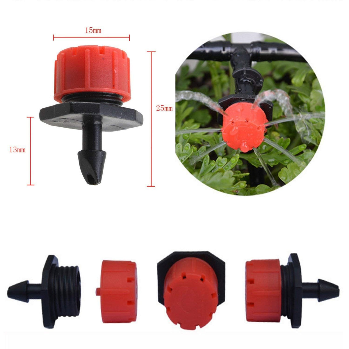Kalolary 100Pcs Bewässerung Tropfer Sprinkler, Micro Tropfer Bewässerungs