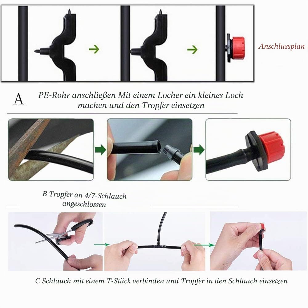 Kalolary 100Pcs Bewässerung Tropfer Sprinkler, Micro Tropfer Bewässerungs