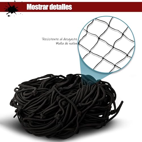 Kofferraum Gepäcknetz,Auto Kofferraumnetz Elastisch 70cm x 120cm,Nylon Fest,Aufbewahrung Netz Car Storage Lagerung Mesh Organizer,mit 4 Massiven Haken,für Universal,Meisten Arten von Fahrzeugen,Hunde