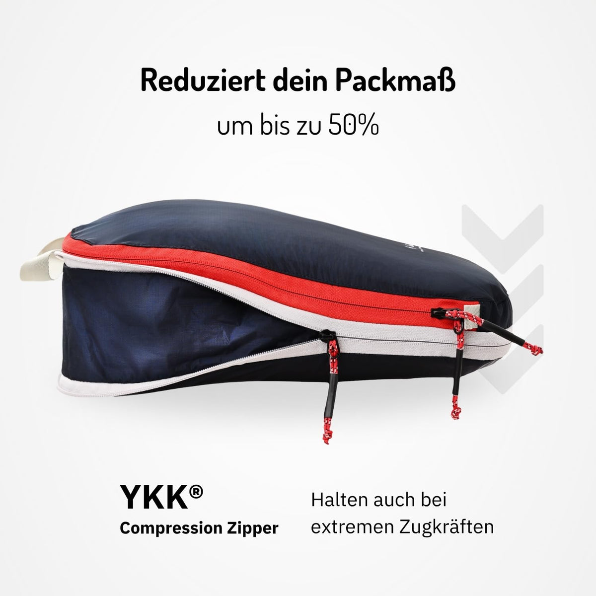 NORDKAMM® Profi-Packtaschen mit Kompression, Ultraleichtes Koffer-Organizer Set, Packing Cubes aus wasserdichtem Stoff, Packwürfel, Packing Cubes Compression
