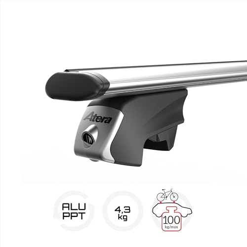 Atera 048222 PKW Dachträger Signo RT - Alu Aero Profil silber - für Autos mit aufliegender Dachreling - 122 cm