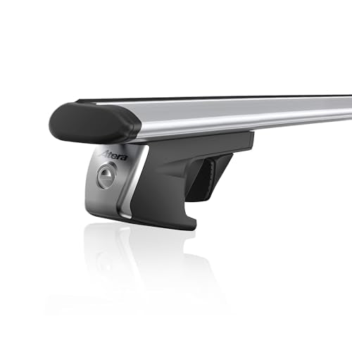 Atera 048222 PKW Dachträger Signo RT - Alu Aero Profil silber - für Autos mit aufliegender Dachreling - 122 cm
