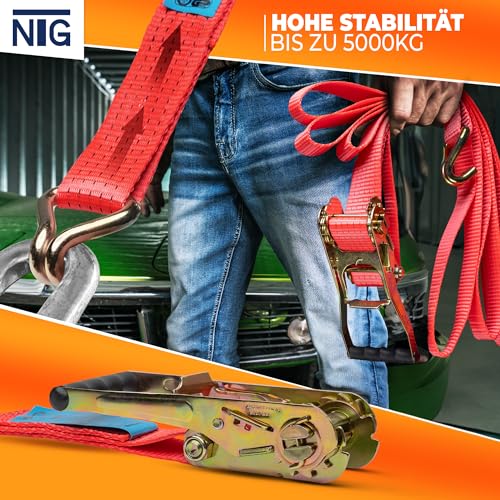 NTG Spanngurte mit Ratsche 8 m 10-teilig - 5.000 kg LC 50 mm Breite für LKW