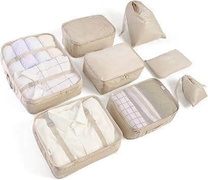 BillyBath 8-teiliges Koffer Organizer Set & Packwürfel