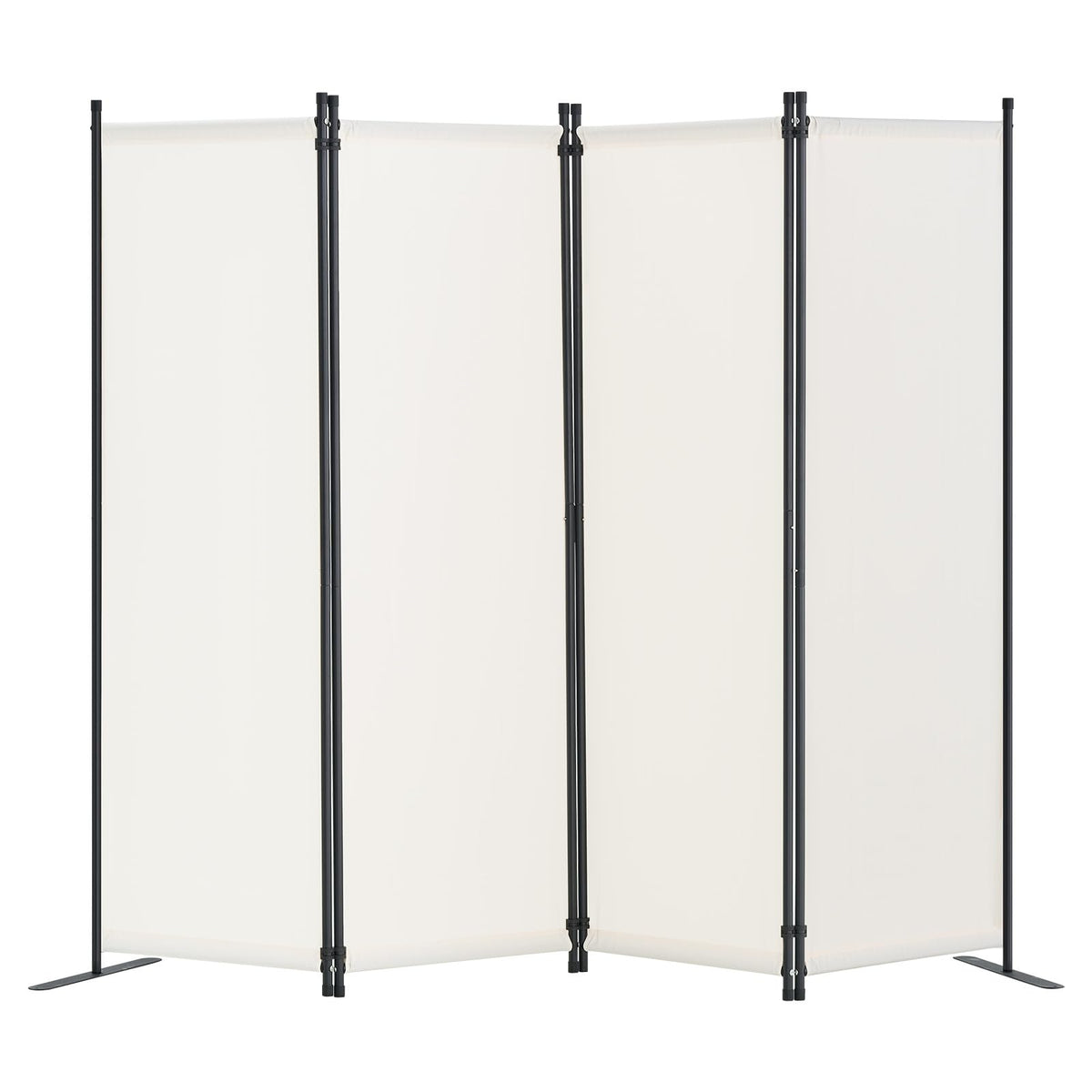 VEVOR Raumteiler Trennwand 4-teiliger Paravent Stellwand, Faltbarer Sichtschutz für Büro Schlafzimmer Esszimmer Arbeitszimmer Balkon, Raumtrenner freistehend (228 x 45 x 172,5 cm), weiß