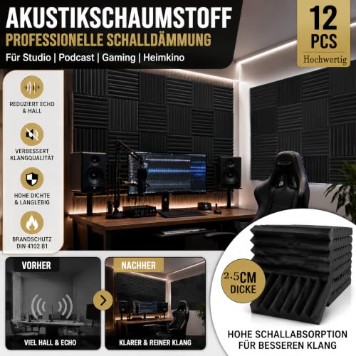 Akustikschaumstoff Schalldämmung Wand Akustikpaneele Schallschutzplatten