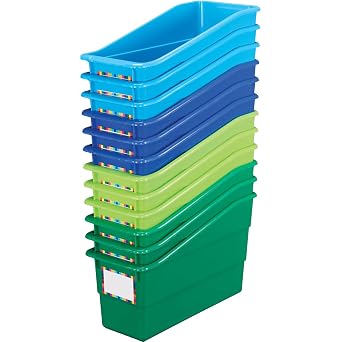 Really Good Stuff, langlebiger Buch- und Ordnerhalter, 12er Set, Riverside - ideal für die Organisation von Büchern, Zeitschriften, Ordnern und mehr - leicht zu reinigen