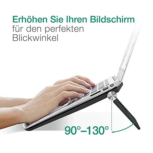 CELLONIC Laptopunterlage Schoß Lüfter für Laptop u. Notebook bis 17" Zoll - Knietablett Laptophalter: ergonomisch höhenverstellbar einstellbar Ständer - 3in1 Lapstand: Erhöhung Kühler Bett Auflage