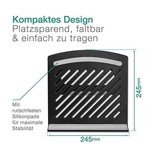 CELLONIC Laptopunterlage Schoß Lüfter für Laptop u. Notebook bis 17" Zoll - Knietablett Laptophalter: ergonomisch höhenverstellbar einstellbar Ständer - 3in1 Lapstand: Erhöhung Kühler Bett Auflage