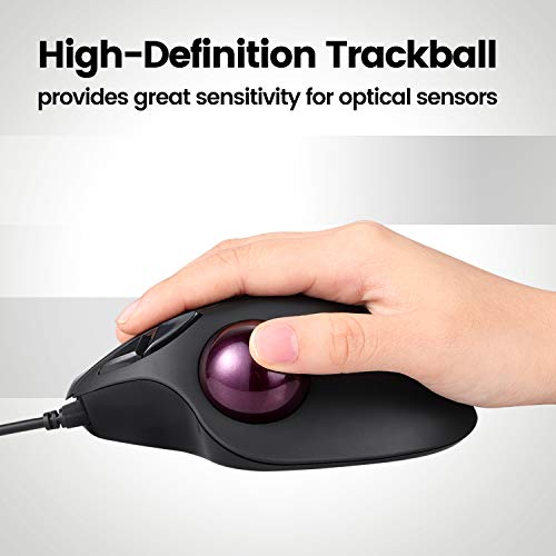 Perixx 18021 PERIPRO-303 Glänzender Trackball - Kompatibel als Ersatz für M570, 34 mm