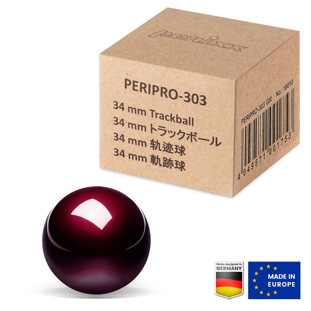 Perixx 18021 PERIPRO-303 Glänzender Trackball - Kompatibel als Ersatz für M570, 34 mm