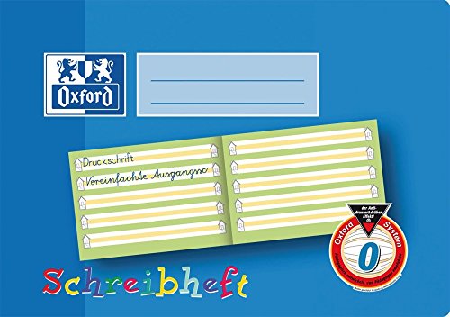 Oxford 100050105 Heft, A5 quer mit gelbem Mittelband, 16, robuster, abwischbarer Deckel