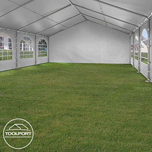 TOOLPORT Hochwertiges Partyzelt 4x6 m Pavillon Zelt PE Plane 450 N Gartenzelt Festzelt Wasserdicht weiß