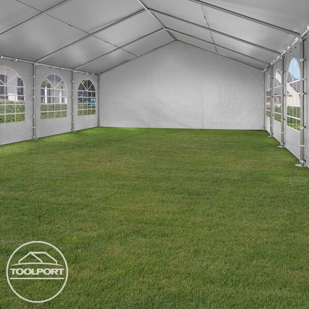 TOOLPORT Hochwertiges Partyzelt 4x6 m Pavillon Zelt PE Plane 450 N Gartenzelt Festzelt Wasserdicht weiß