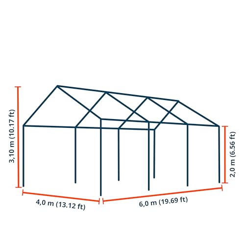 TOOLPORT Hochwertiges Partyzelt 4x6 m Pavillon Zelt PE Plane 450 N Gartenzelt Festzelt Wasserdicht weiß
