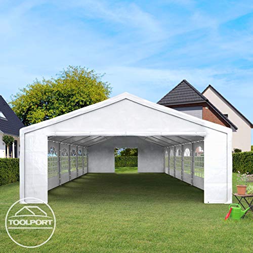 TOOLPORT Hochwertiges Partyzelt 4x6 m Pavillon Zelt PE Plane 450 N Gartenzelt Festzelt Wasserdicht weiß