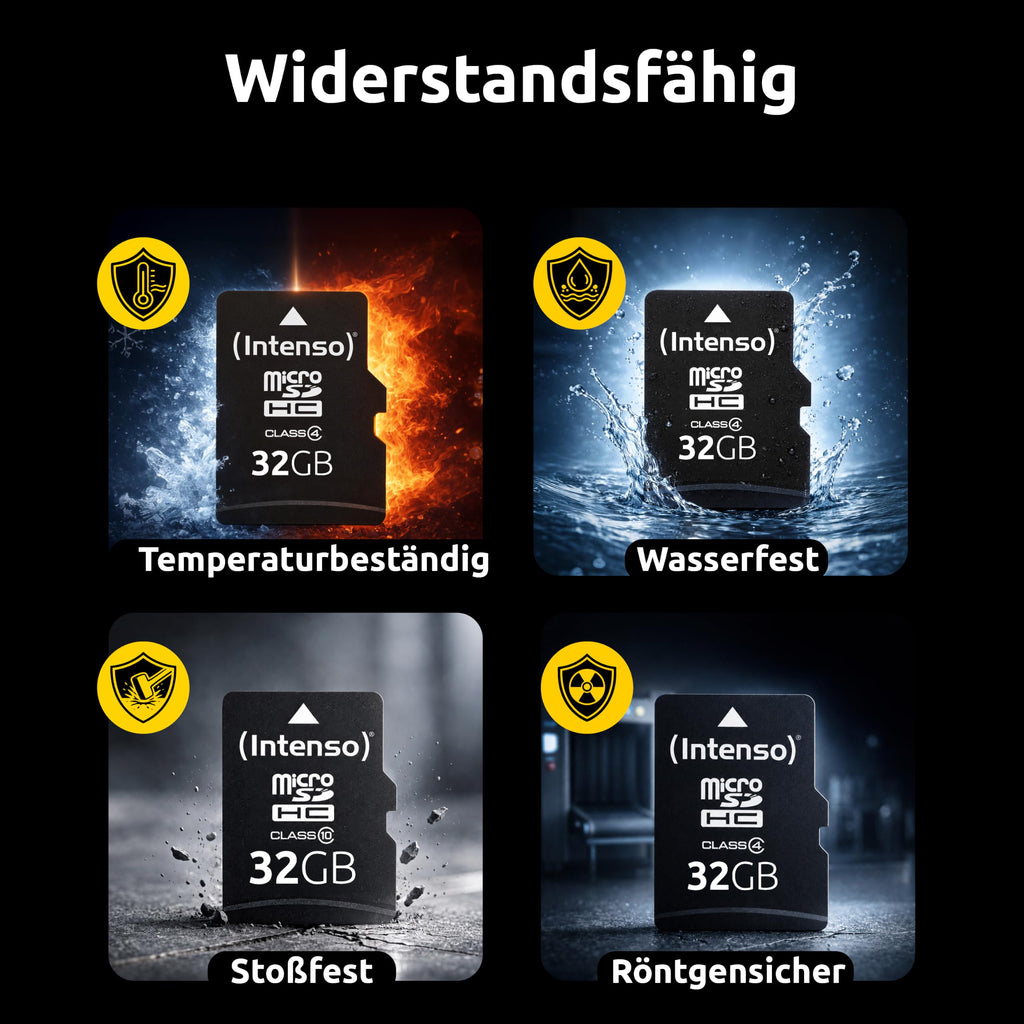 Intenso microSDHC 32GB Class 4 Speicherkarte inkl. SD-Adapter, schwarz
