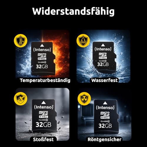 Intenso microSDHC 32GB Class 4 Speicherkarte inkl. SD-Adapter, schwarz
