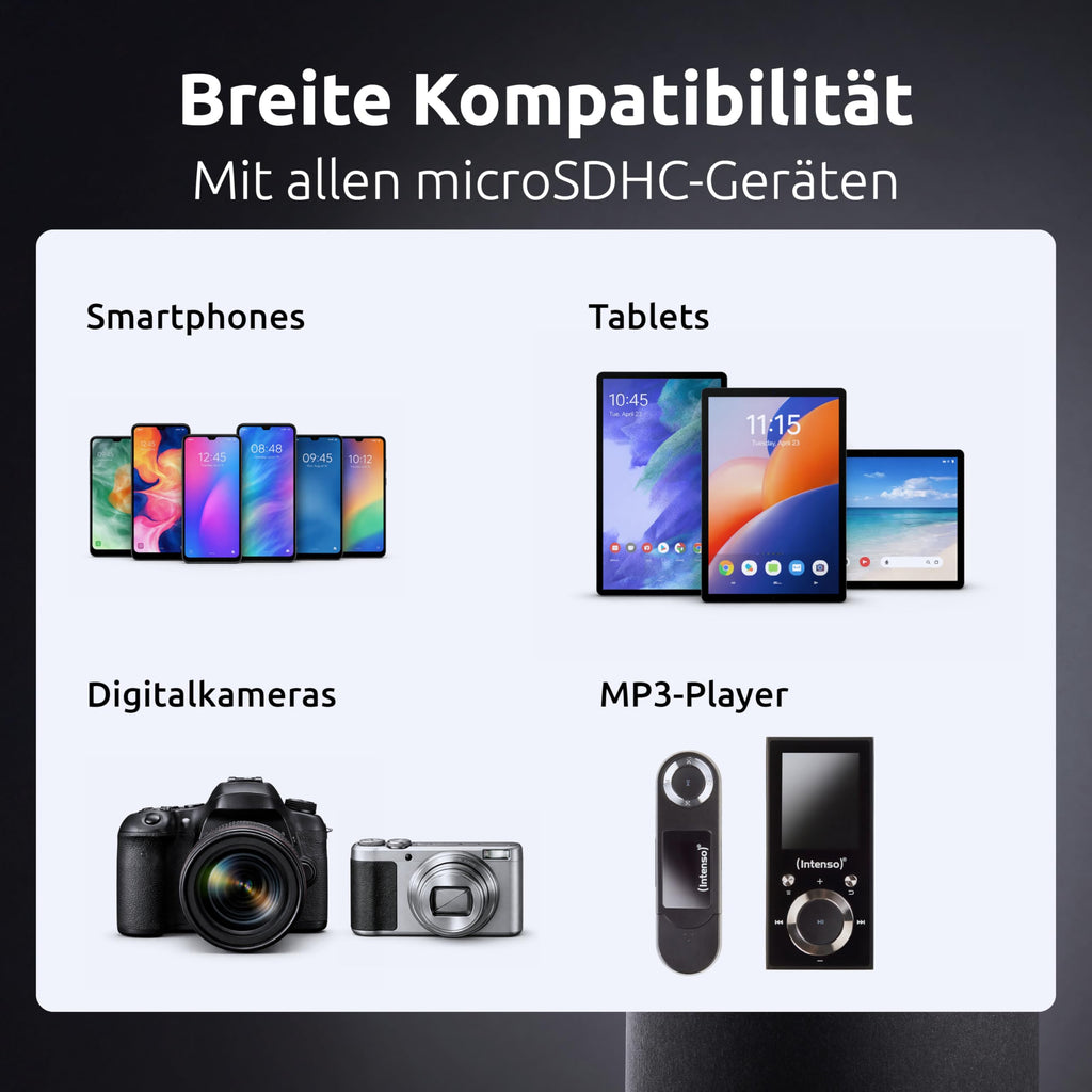 Intenso microSDHC 32GB Class 4 Speicherkarte inkl. SD-Adapter, schwarz