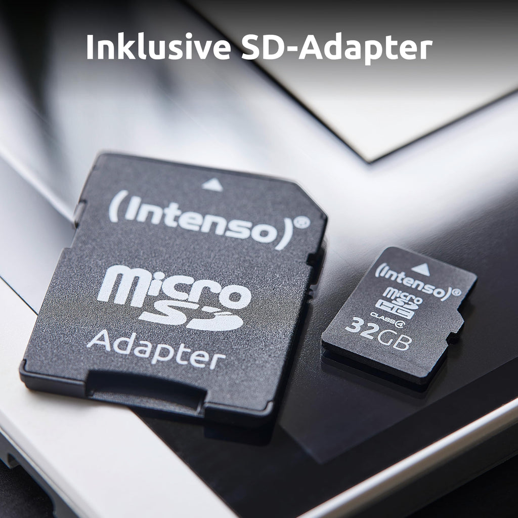 Intenso microSDHC 32GB Class 4 Speicherkarte inkl. SD-Adapter, schwarz