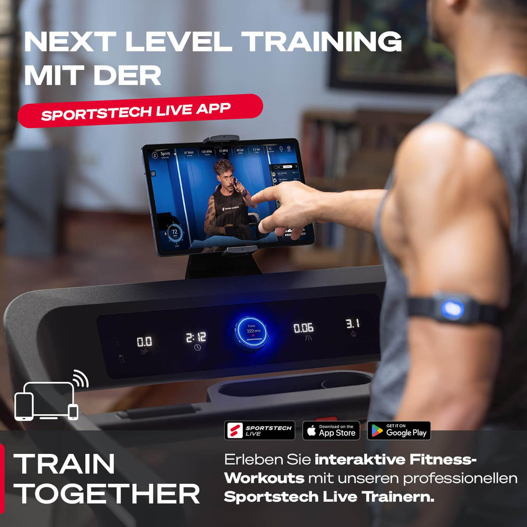 Sportstech, Laufband für Zuhause klappbar + bis zu 20 km/h sTread Lite