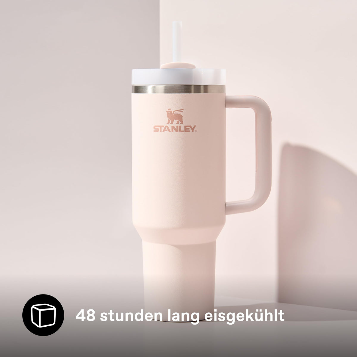 STANLEY 1913 Quencher H2.0 Flowstate Trinkflasche Mit Strohhalm 1.2L - Thermobecher Kühlt 11 Stunden - 48 Stunden Eisgekühlt - Spülmaschinenfest - Thermosflasche BPA Frei - Edelstahl - Rose