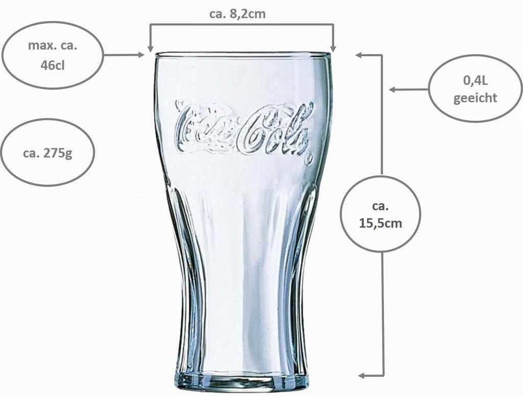 Arcoroc Cola Konturglas 46cl -0,4l geeicht - 6 Stück