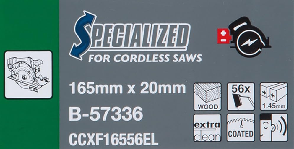 Makita B-57336 EFFICUT Kreissägeblatt Ø 165 x 1,45 x 20 mm, 56 Zähne, 23° Zahnwinkel, sehr saubere und schnelle Schnitte in Holz, MDF, Laminat, für Akku-Handkreissägen