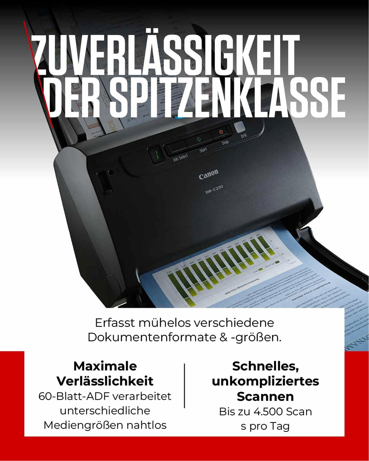 Canon imageFORMULA DR-C230 Duplex-Dokumentenscanner für Büro