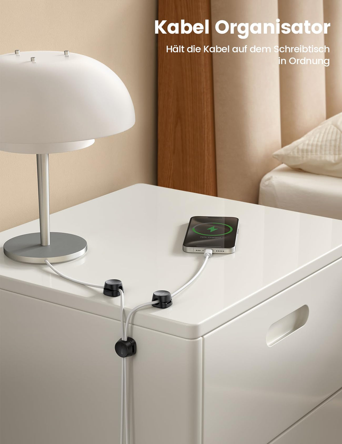 [6 Stück] Lamicall Kabelhalter Kabelclips Selbstklebend, Kabel Organizer