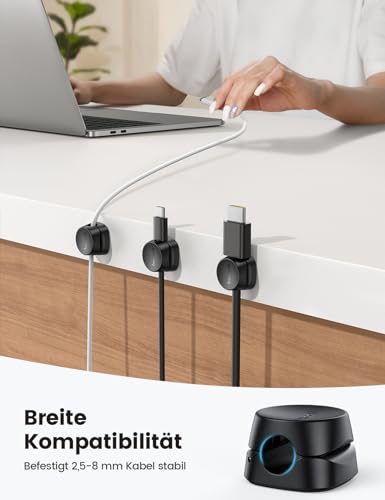 [6 Stück] Lamicall Kabelhalter Kabelclips Selbstklebend, Kabel Organizer