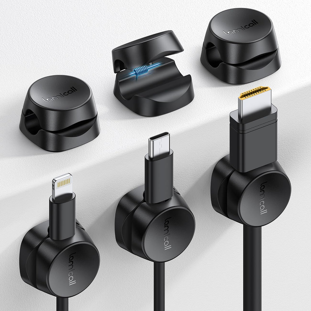 [6 Stück] Lamicall Kabelhalter Kabelclips Selbstklebend, Kabel Organizer