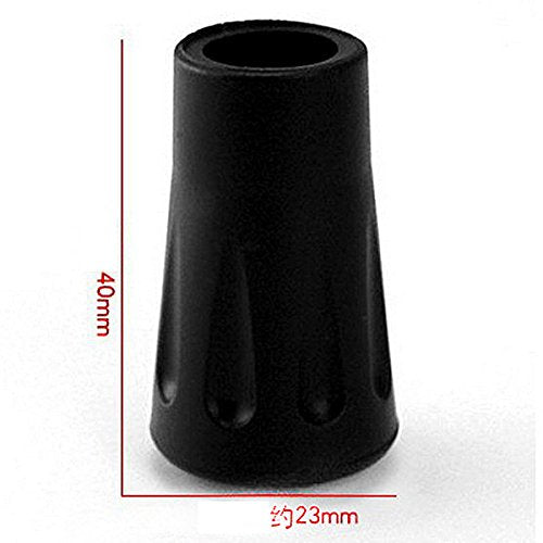 30 Stück Wanderstöcker Gummipuffer, Ersatzteile Pads für Nordic Walking Stöcke Wanderstöcke Trekkingstöcke 12mm Durchmesser Ersatzfüße geeignet für Asphalt, Kies und Gebirge (Schwarz)