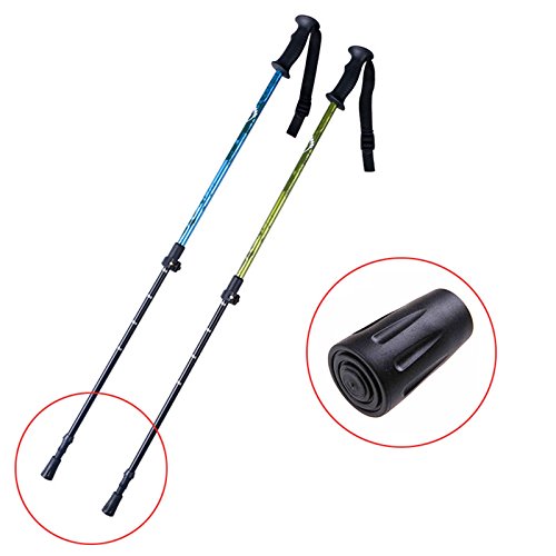 30 Stück Wanderstöcker Gummipuffer, Ersatzteile Pads für Nordic Walking Stöcke Wanderstöcke Trekkingstöcke 12mm Durchmesser Ersatzfüße geeignet für Asphalt, Kies und Gebirge (Schwarz)