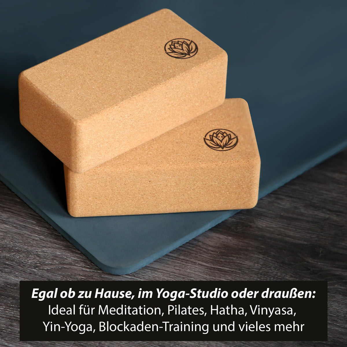 VonBueren Yoga Block Kork, Yoga Block, 22 x 12 x 7,5 cm, Yogablock