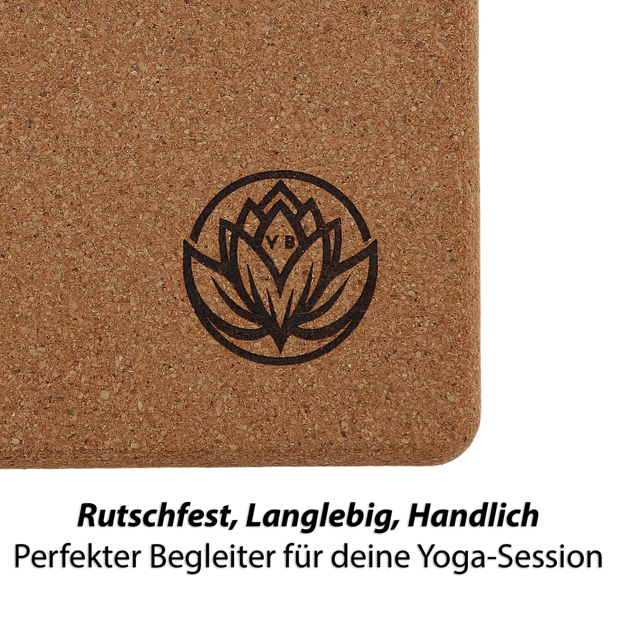 VonBueren Yoga Block Kork, Yoga Block, 22 x 12 x 7,5 cm, Yogablock