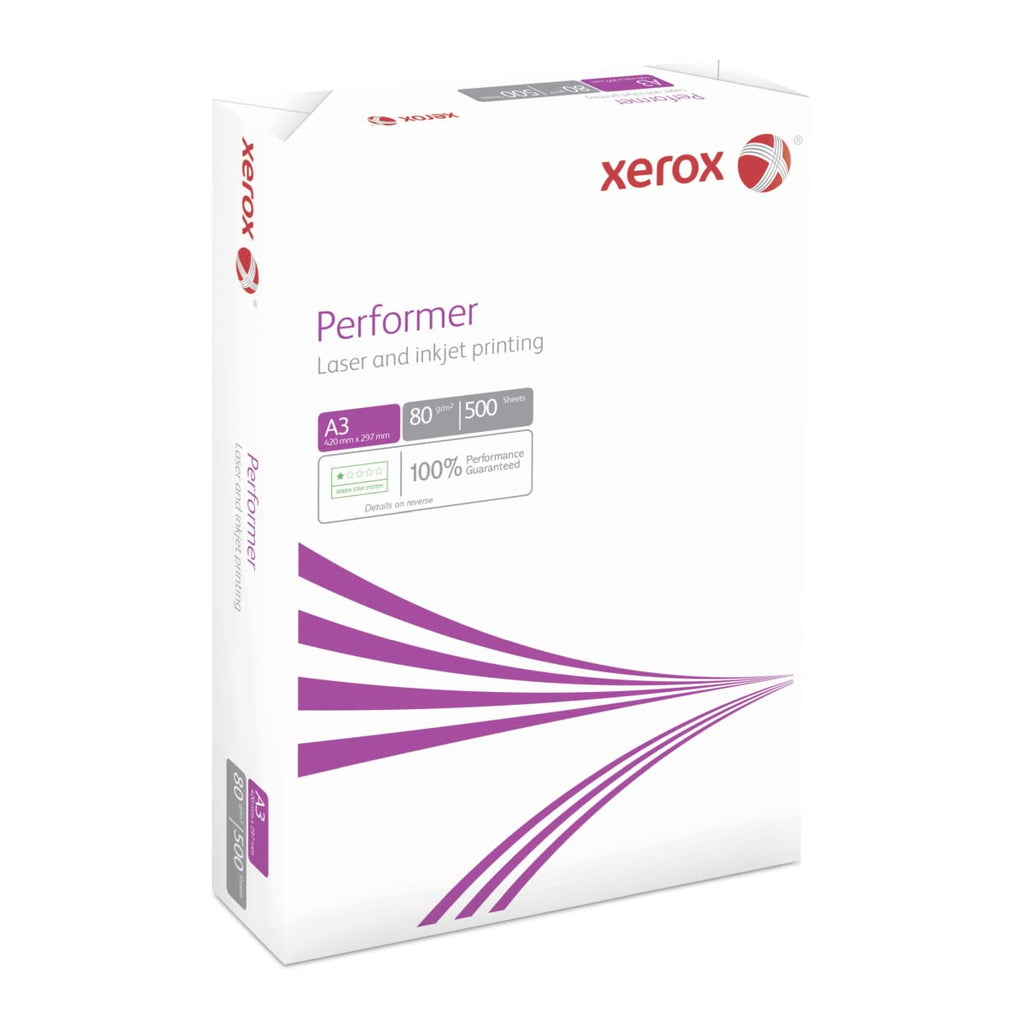 Xerox 003R90569 Performer Kopierpapier Druckerpapier Universalpapier DIN A3, 80 g/m², 500 Blatt, weiß