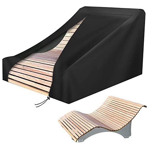Abdeckung für Gartenliege, 420D Oxford-Stoff Waldsofa, Wasserdicht, Winddicht, Holzliege Geschwungen (205x185x130cm)