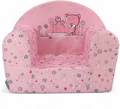 FORTISLINE Kindersessel MINI 40 x 39 x 33 cm - Kinderzimmer Sessel aus Mikrofaser mit Schaumstofffüllung, abnehmbarem waschbarem Bezug, Oeko-TEX, handgefertigt in der EU