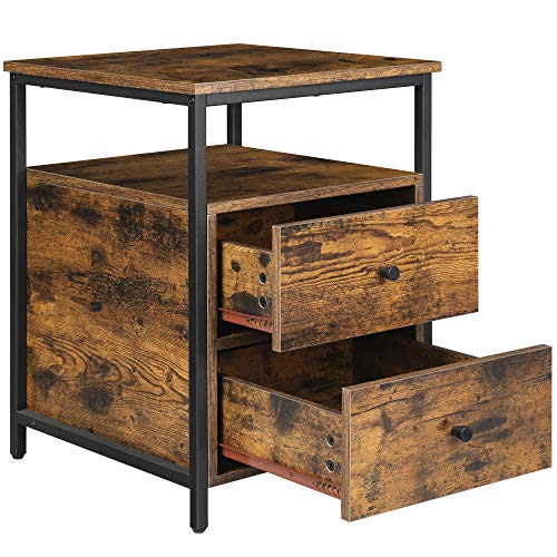 VASAGLE Nachttisch Boxspringbett, mit 2 Schubladen und offenem Fach