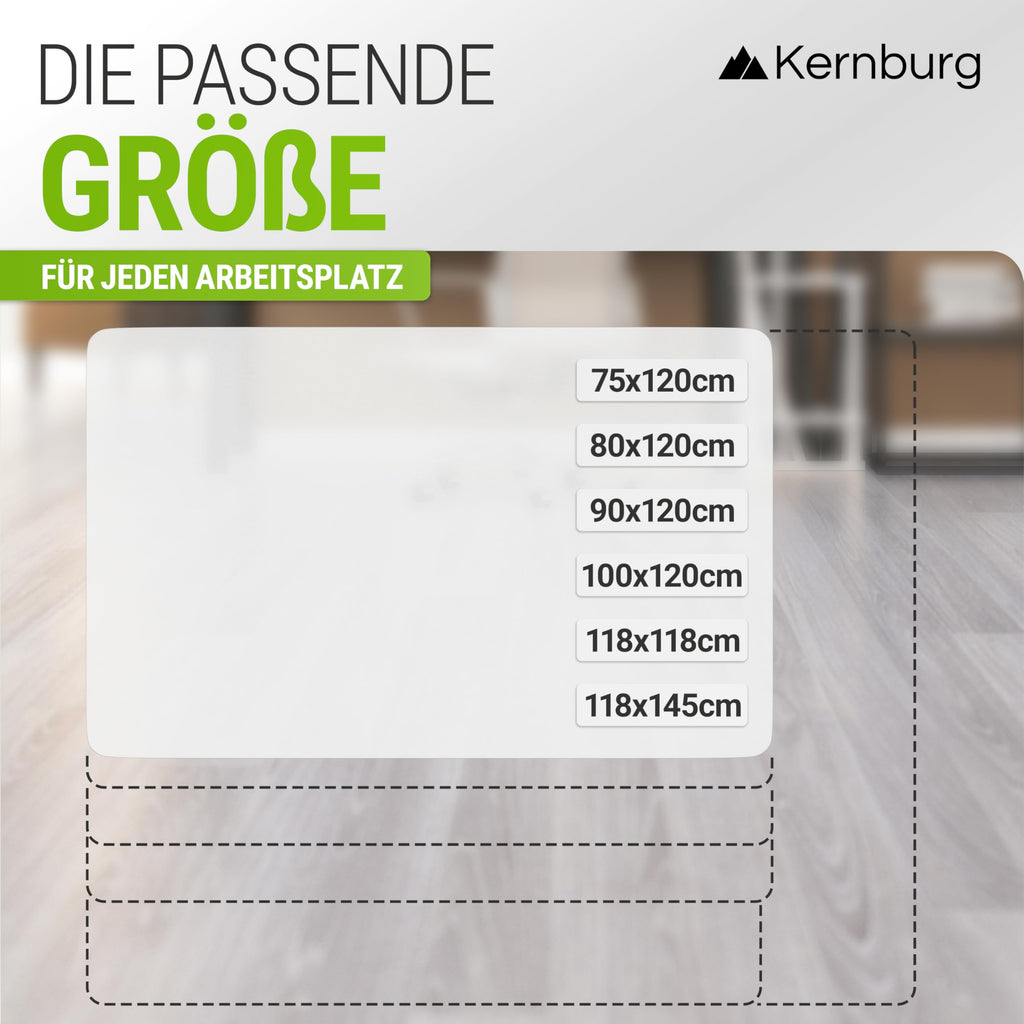 Bodenschutzmatte für Bürostühle 90x120 cm transparent, rutschfest
