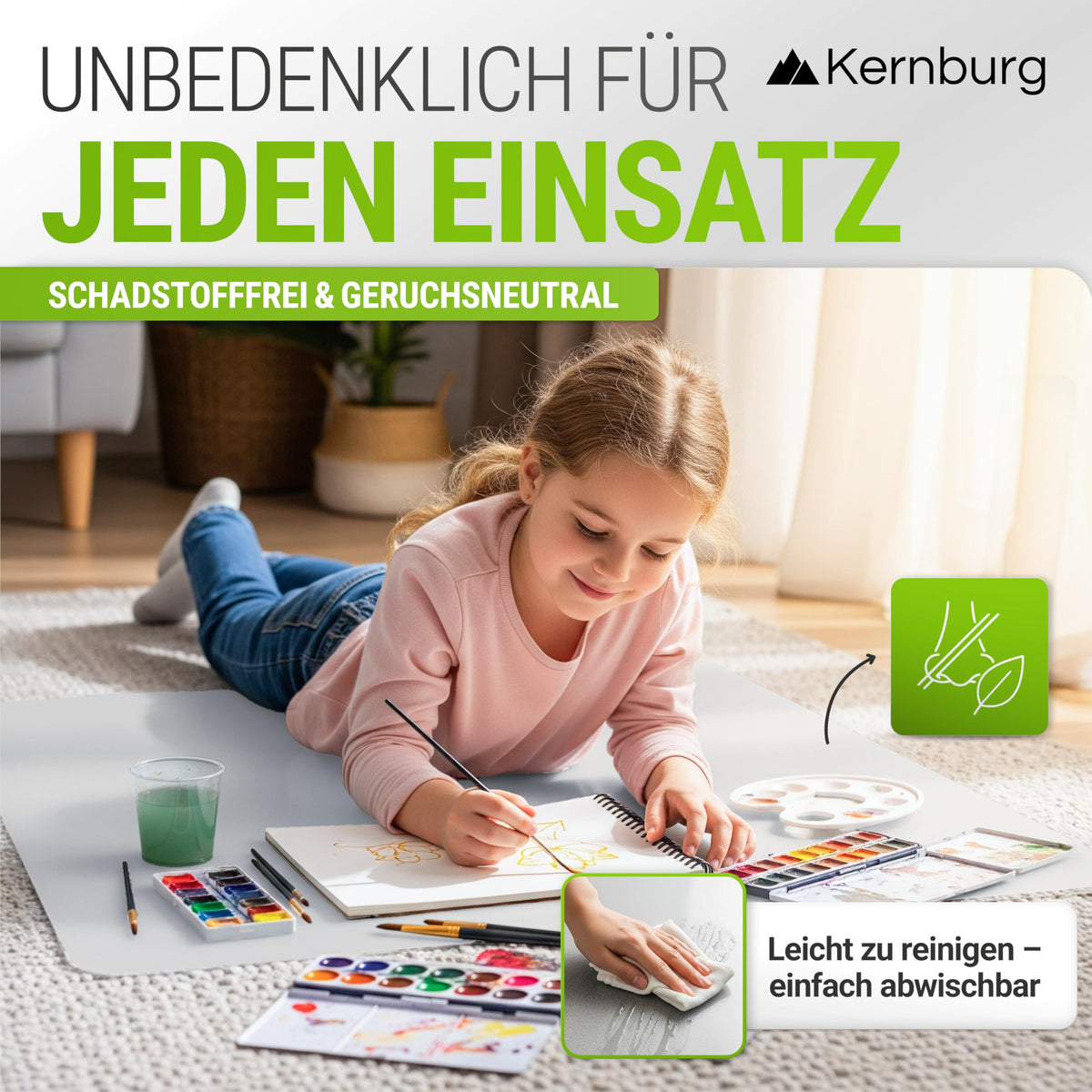 Bodenschutzmatte für Bürostühle 90x120 cm transparent, rutschfest