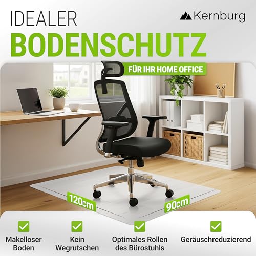Bodenschutzmatte für Bürostühle 90x120 cm transparent, rutschfest