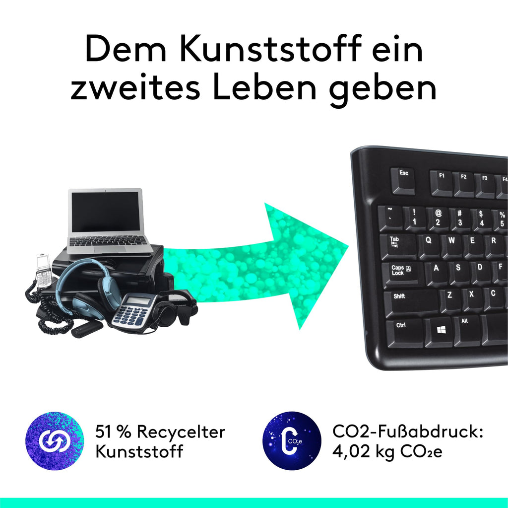 Logitech K120 Kabelgebundene Tastatur für Windows