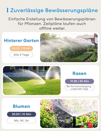 Meross Bewässerungscomputer WLAN | Hub MSH450/MSH400 Erforderlich | Automatische Bewässerung - APP Steuerung | Regenverzögerung & Wasserverbrauchsmonitor | kompatibel mit HomeKit, Alexa & Google Home