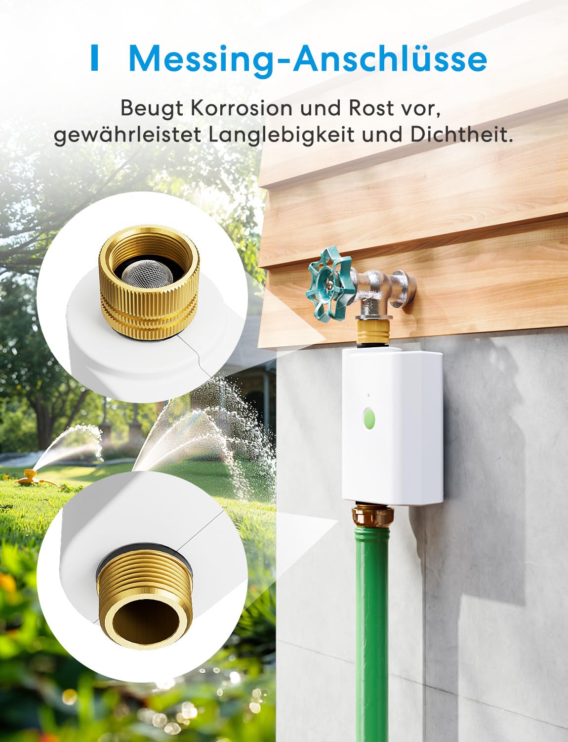 Meross Bewässerungscomputer WLAN | Hub MSH450/MSH400 Erforderlich | Automatische Bewässerung - APP Steuerung | Regenverzögerung & Wasserverbrauchsmonitor | kompatibel mit HomeKit, Alexa & Google Home
